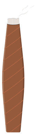Brown cigar, illustration, vector on a white background.のイラスト素材