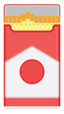 Pack of cigarettes, illustration, vector on a white background.のイラスト素材