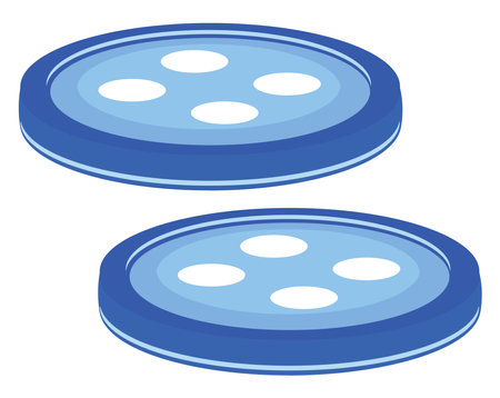Blue clothing buttons, illustration, vector on a white background.のイラスト素材