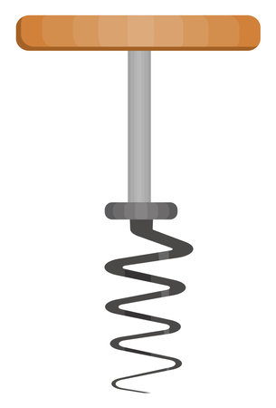 Bottle corkscrew, illustration, vector on a white background.のイラスト素材