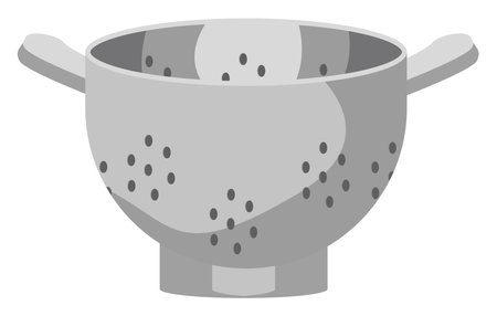 Metal colander, illustration, vector on a white background.のイラスト素材
