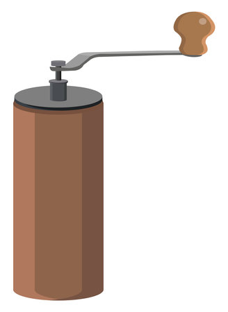 Coffee grinder, illustration, vector on a white background.のイラスト素材