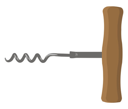 Restaurant corkscrew, illustration, vector on a white background.のイラスト素材