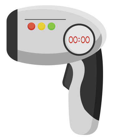 Black digital thermometer, illustration, vector on a white background.のイラスト素材