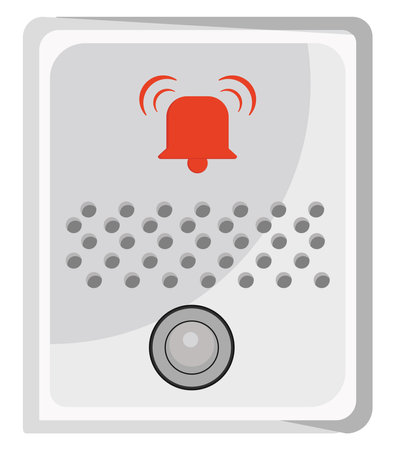 Grey doorbell, illustration, vector on a white background.のイラスト素材