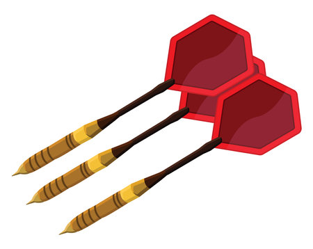 Three red darts, illustration, vector on a white background.のイラスト素材