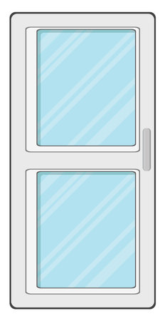 Blue glass doors, illustration, vector on a white background.のイラスト素材
