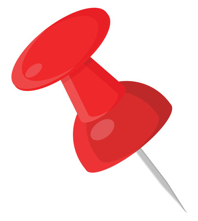 Red pin, illustration, vector on a white background.のイラスト素材