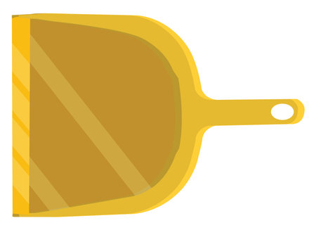 Yellow dustpan, illustration, vector on a white background.のイラスト素材