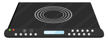 Electric induction cooker, illustration, vector on a white background.のイラスト素材