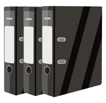 Black file clips, illustration, vector on a white background.のイラスト素材