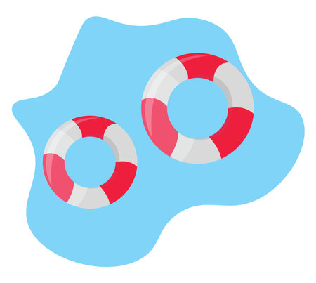 Floating rings, illustration, vector on a white background.のイラスト素材