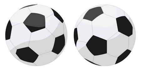 Football balls, illustration, vector on a white background.のイラスト素材