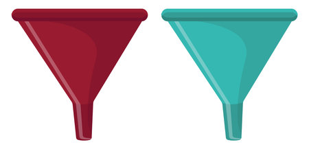 Two funnels, illustration, vector on a white background.のイラスト素材