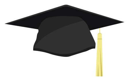 Graduation hat, illustration, vector on a white background.のイラスト素材