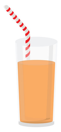 Glass of juice, illustration, vector on a white background.のイラスト素材