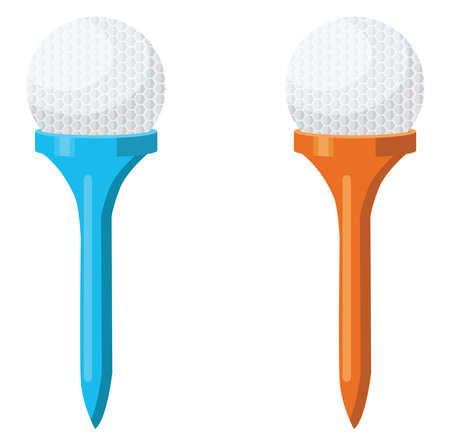 Two golf balls, illustration, vector on a white background.のイラスト素材