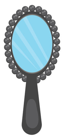 Black hand mirorr, illustration, vector on a white background.のイラスト素材