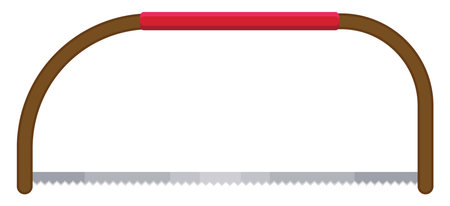 Double handsaw, illustration, vector on a white background.のイラスト素材