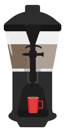Hot chocolate machine, illustration, vector on a white background.のイラスト素材