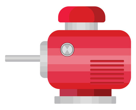 Red induction motor, illustration, vector on a white background.のイラスト素材