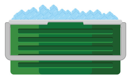 Green ice box, illustration, vector on a white background.のイラスト素材