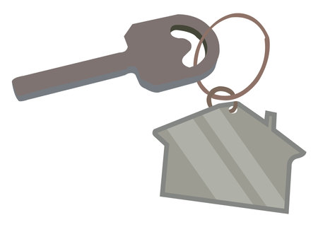 House keychain, illustration, vector on a white background.のイラスト素材