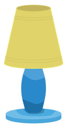 Yellow and blue lamp, illustration, vector on a white background.のイラスト素材