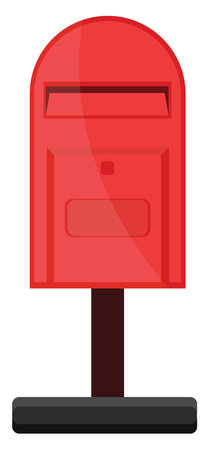 Red mail box, illustration, vector on a white background.のイラスト素材