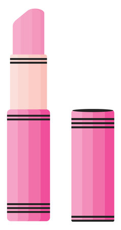 Pink lipstick, illustration, vector on a white background.のイラスト素材