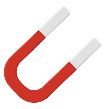 Powerful red magnet, illustration, vector on a white background.のイラスト素材