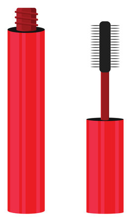 Red mascara, illustration, vector on a white background.のイラスト素材