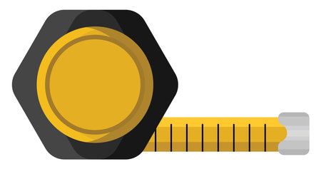 Yellow measuring tape, illustration, vector on a white background.のイラスト素材