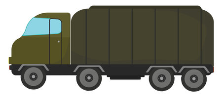 Military truck, illustration, vector on a white background.のイラスト素材