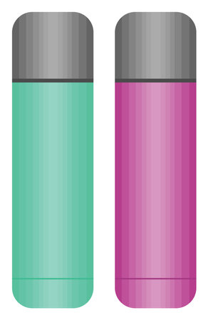 Thermo bottle, illustration, vector on a white background.のイラスト素材