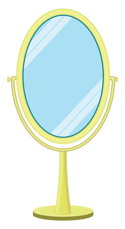 Yellow mirror, illustration, vector on a white background.のイラスト素材