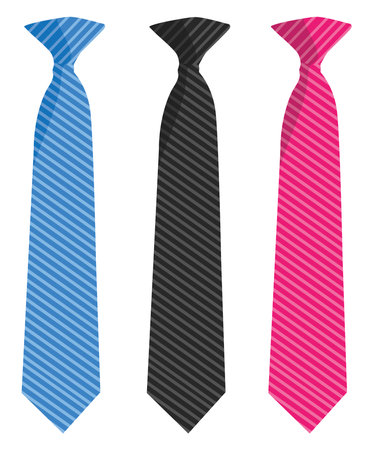 Colorful men ties, illustration, vector on a white background.のイラスト素材