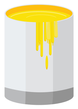 Yellow paint, illustration, vector on a white background.のイラスト素材