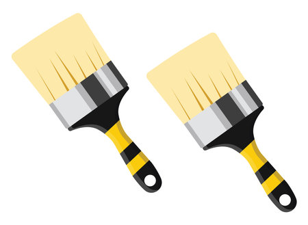 Painting brushes, illustration, vector on a white background.のイラスト素材
