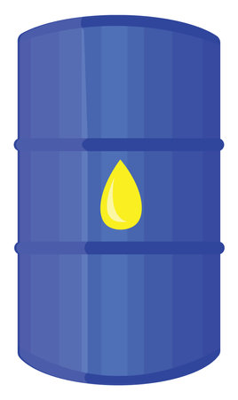 Blue oil barrel, illustration, vector on a white background.のイラスト素材