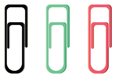 Small paper clips, illustration, vector on a white background.のイラスト素材