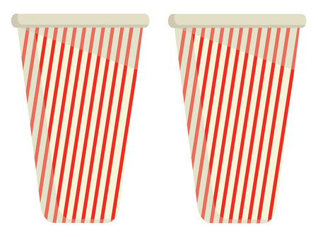 Circus paper cups, illustration, vector on a white background.のイラスト素材