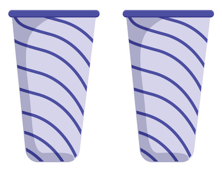 Purple paper cup, illustration, vector on a white background.のイラスト素材