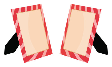 Red photo frame, illustration, vector on a white background.のイラスト素材