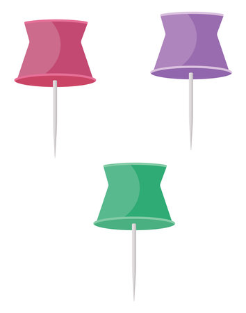 Board pins, illustration, vector on a white background.のイラスト素材