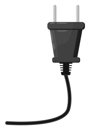 Black electric plug, illustration, vector on a white background.のイラスト素材
