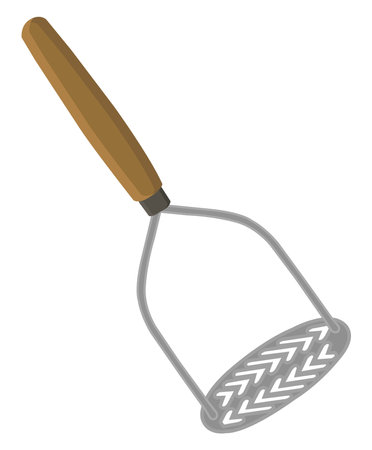 Brown potato mashing tool, illustration, vector on a white background.のイラスト素材
