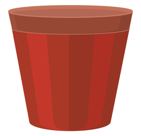 Red flower pot, illustration, vector on a white background.のイラスト素材