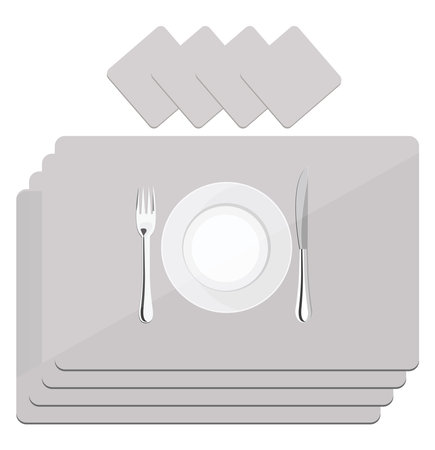 Grey food mat, illustration, vector on a white background.のイラスト素材