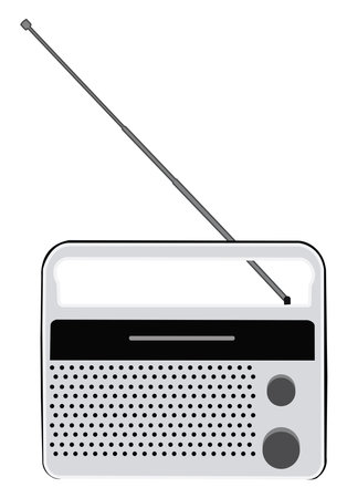 White radio, illustration, vector on a white background.のイラスト素材